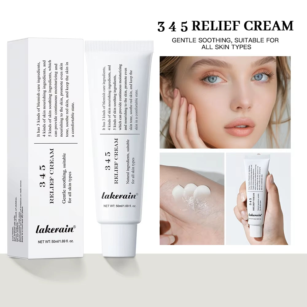 345 Relief Cream Comprehensive Solution to Skin Problems Anti-Sugar and Antioxidant Brightening Skin Improving Acne Marks Moistu